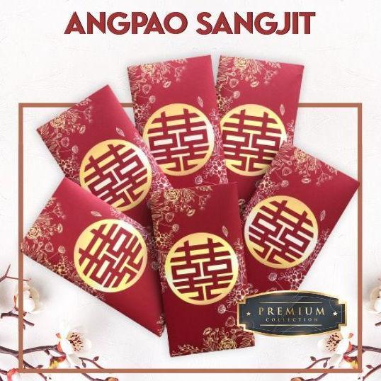 6 PCS ANGPAO SANGJIT KERTAS MERAH PREMIUM AMPLOP WEDDING MERAH ANGPAU WEDDING