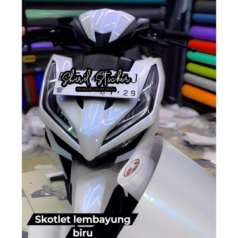 hemat skotlet motor putih lembayung ungu sticker scotlite lembayung biru lembayung gold lembayung me