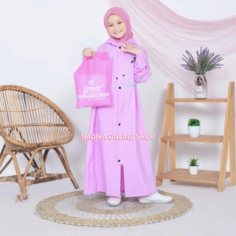 PREMIUM JAS HUJAN GAMIS ANAK MUSLIMAH RAINCOAT MANTEL HUJAN GAMIS ANAK PEREMPUAN BAHAN PVC ANTI REMB