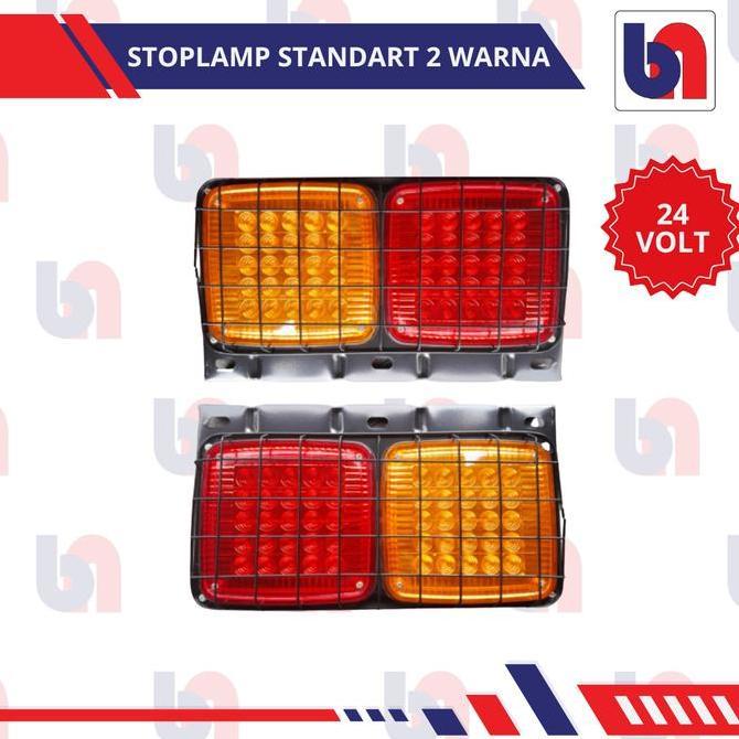 DAXSTORE Stoplamp Variasi 2 Warna Polos LED 24 Volt Lampu Belakang Rem Kedip Mobil Truk Truck Canter