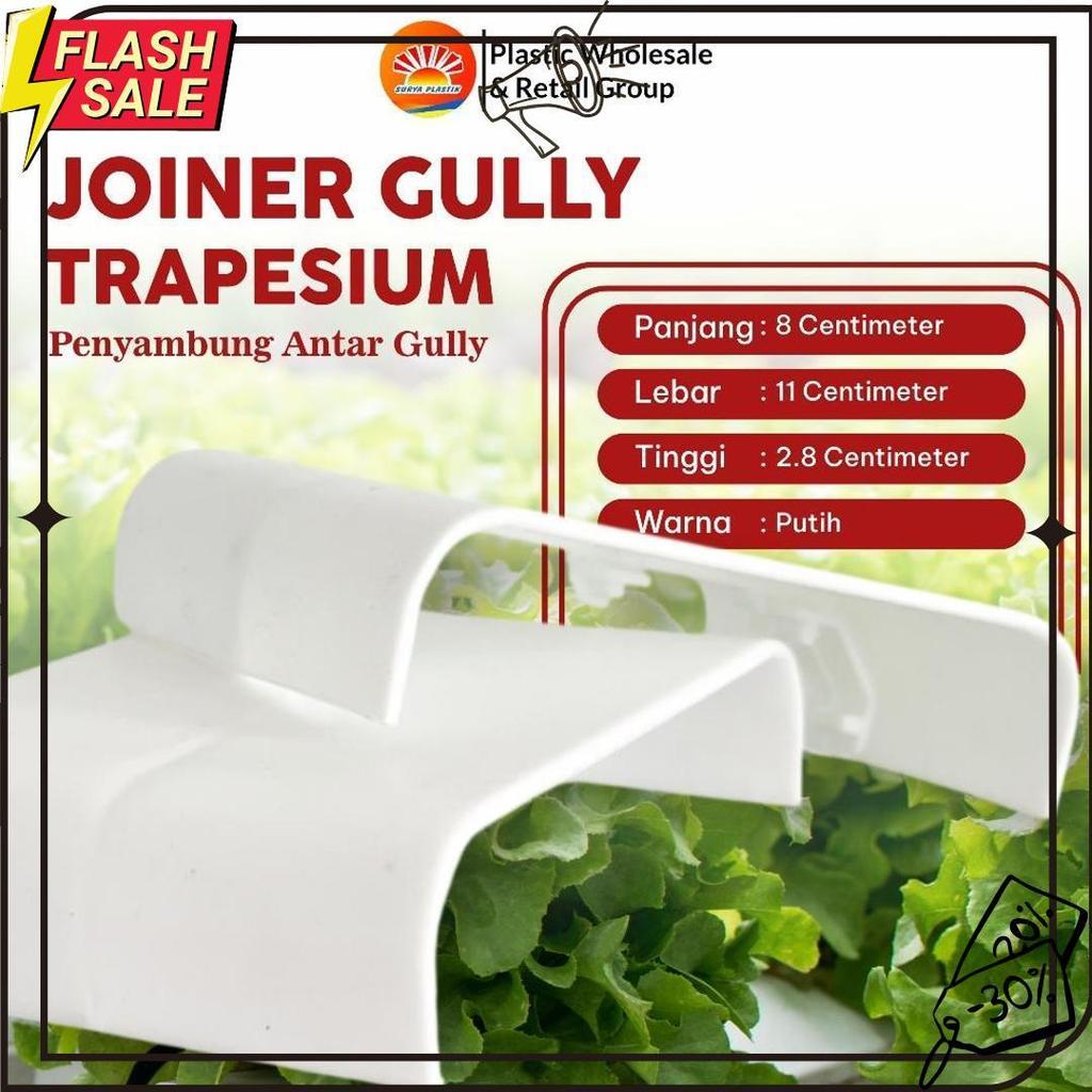 Joiner Gully Hidroponik Nft Dft Trapesium -  Sambungan Talang Hidroponik Nft Dft Anti Bocor Meledak