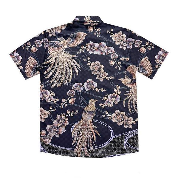 Kemeja Batik Lengan Pendek - Magani Nosweat - Tanzanite Orchid