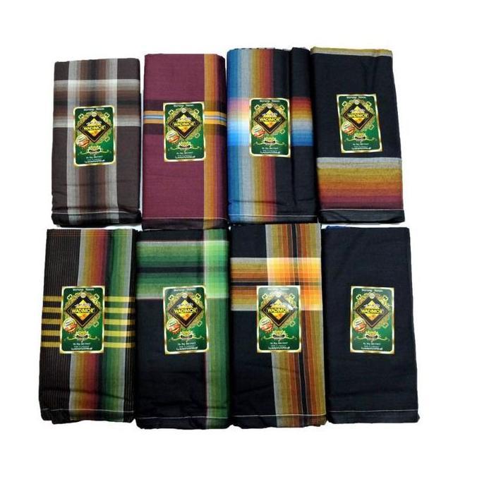 SARUNG WADIMOR. MOTIF PADANG/Kotak KOMBINASI Dewasa Kain  Tenun  Katun Kotak Muslim Putih belah Hita
