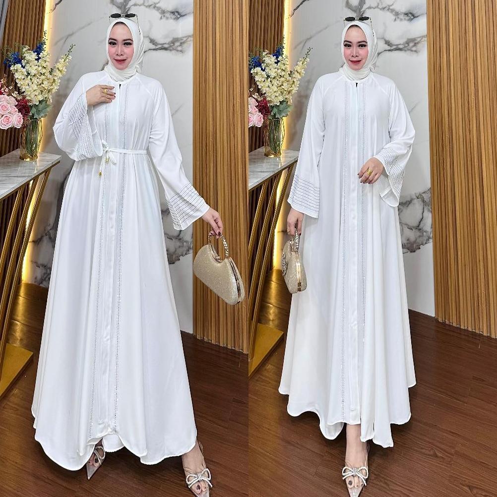 Unik Amor Dress Abaya Turkey Hitam Simple Mewah Elegan Abaya Fursan Bahan Marbella Anti Uv Premium