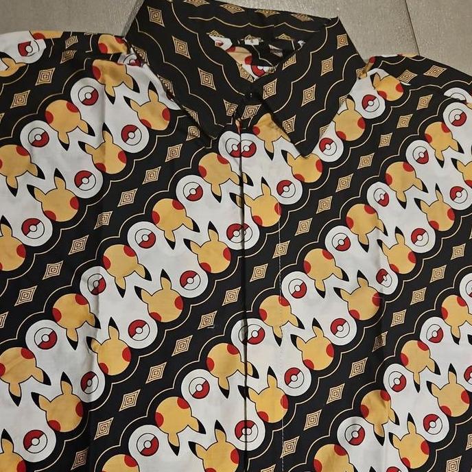 kemeja batik pria pendek pokemon pikachu batik / batik pikachu