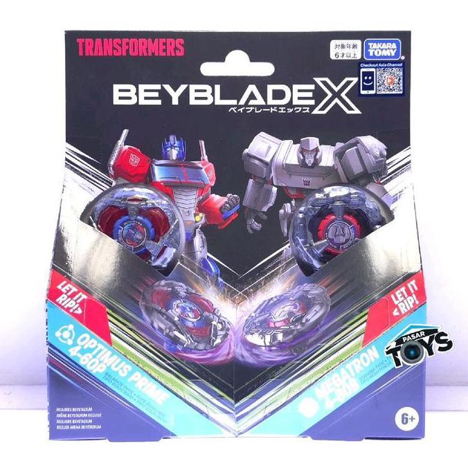 Beyblade X Transformers Collaboration Optimus Prime 4-60P vs Megatron 4-80B Multipack Set BeybladeX 