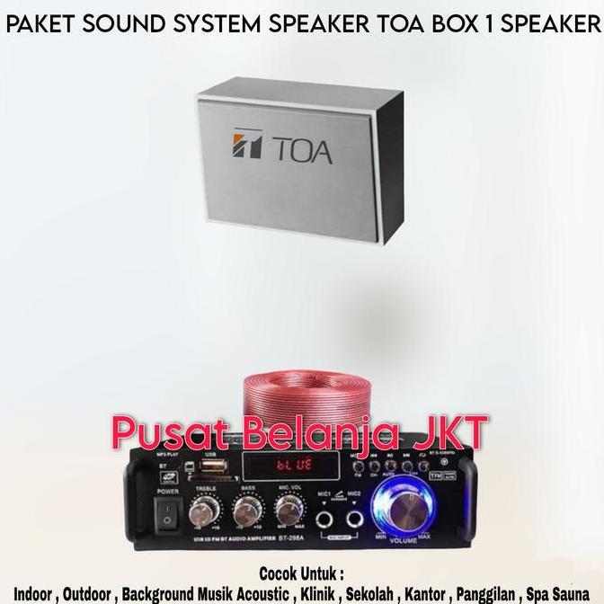Paket Sound System Speaker Cafe Resto Kantor Klinik Toa Box 1 Speaker Amplifier Usb Bluetooth Garans
