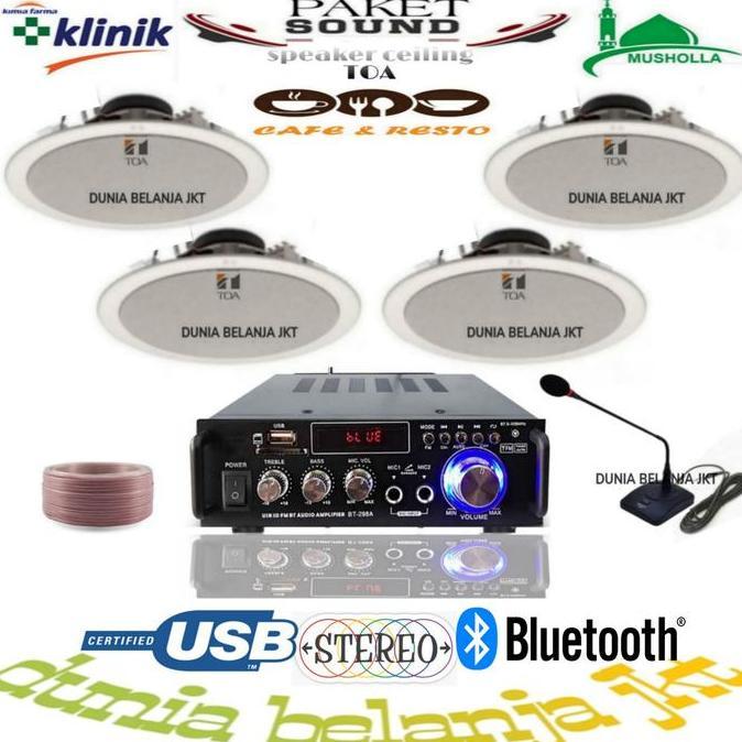 Paket Sound Speaker Ceiling Toa 4 Unit Speaker Toa With Mic Meja Murah