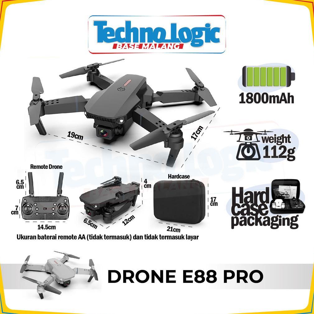 Drone E88Pro 4K Ultrahd Camera Foldable Drone Lipat Single Camera
