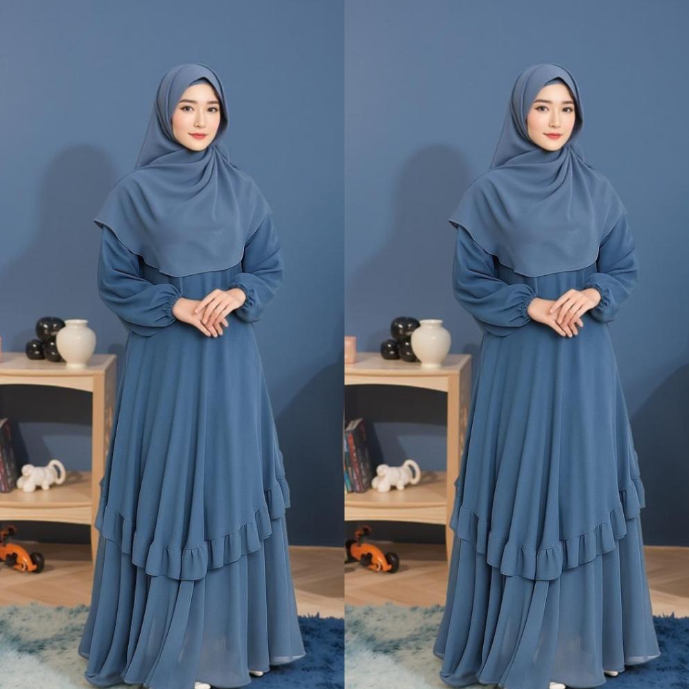 Premium Gamis Melayu Terbaru 2025 / Gamis Malaysia Busui Umpak Bahan Ceruty Babydoll Wanita Dewasa J