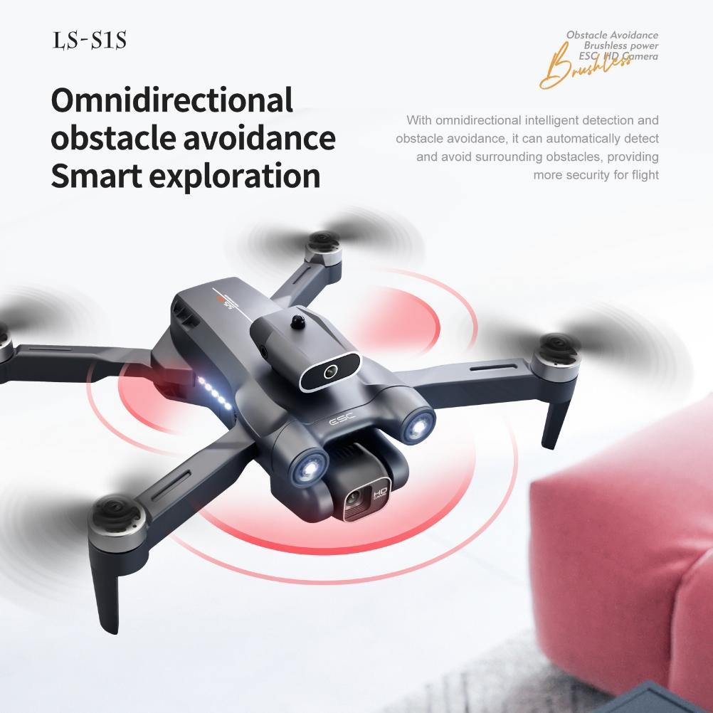 Helik Drone S1S Kamera Ganda Hd Quadcopter Brushless Motor Kendali Jarak Jauh Dengan Remote Control