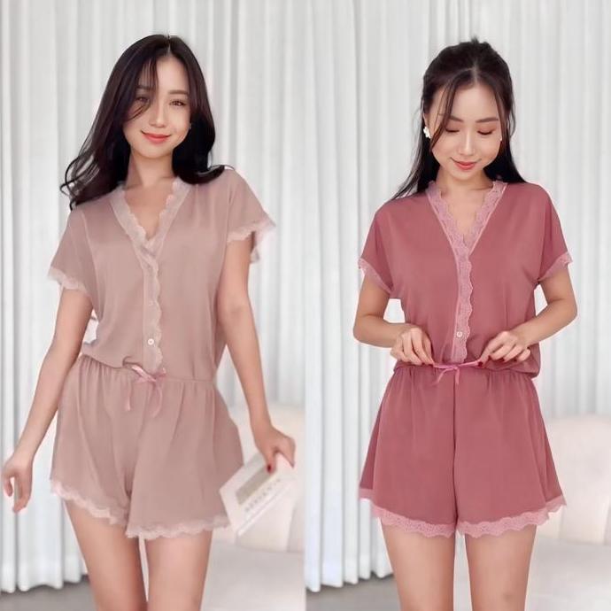 Daagstoree55 - WILDNOD - AMORA S-6XL (LD 70-150) setelan baju tidur / piyama set