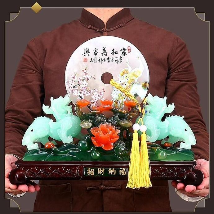 OK PAJANGAN GIOK NAGA BATU GIOK PREMIUM KADO IMLEK PATUNG HOKI FENGSHUI *