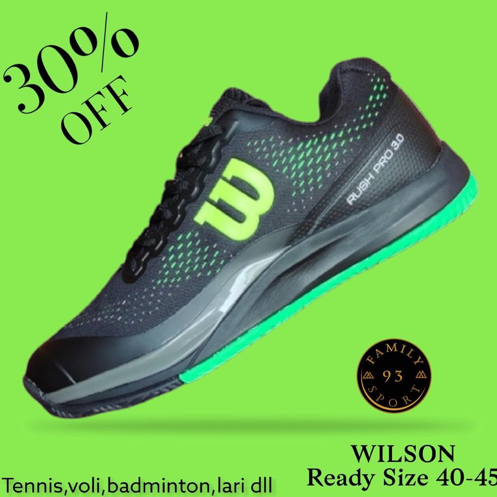 HOT PRODUCT SEPATU TENNIS PRIA/Wanita WILSON RUSH PRO 3.0 Sepatu Volly/Badminton Terbaru CourFF Sepa
