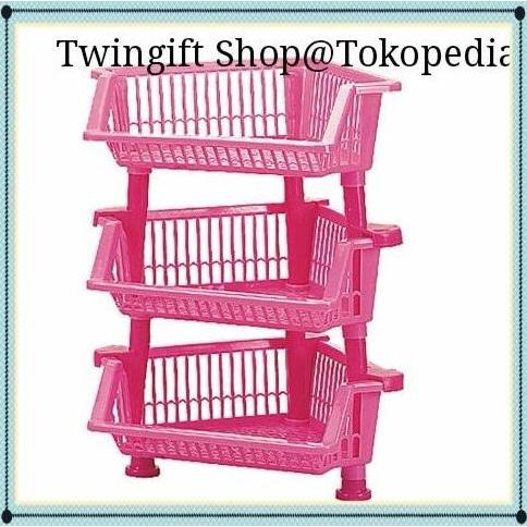 Rak sudut plastik Lion Star, susun 3.(KHUSUS GOJEK).