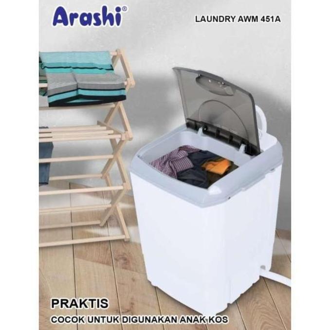 Mesin Cuci Mini / Portable Arashi Awm 451A / Awm451A Garansi Arashi
