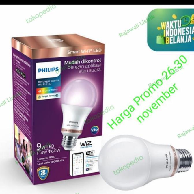 philips lampu smart wifi led 9w color and tunable white warna warni GOL