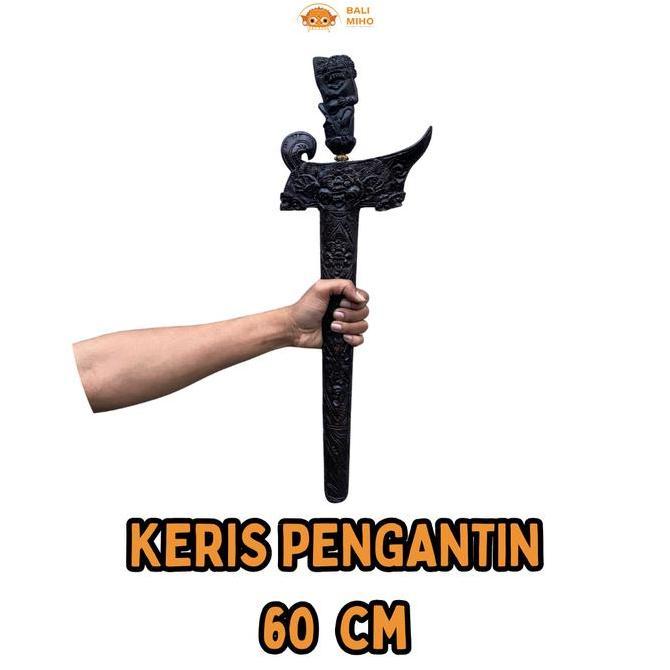 ] Keris Pengantin Kayu sono Jumbo 60 cm - Keris Ukir Jumbo - Keris Bali Ukir - Keris Kayu Ukir - Ker