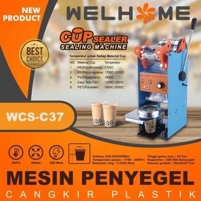 Murah Welhome Wcs 37 Mesin Cup Sealer/Pres Gelas Minuman