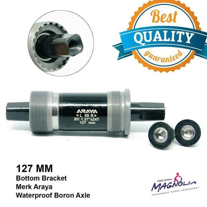 Promo Bottom Bracket / BB Axle 127 MM Sepeda MTB / As Tengah Bearing - Araya Diskon