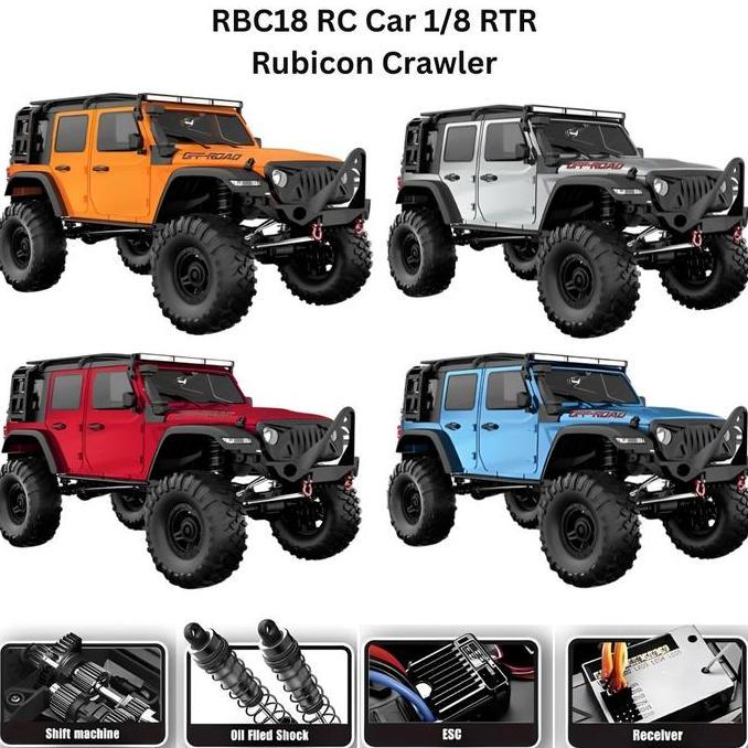 RBC18 RC Car 1/8 RTR Rubicon Crawler / RC Car 4WD / RC Crawler Offroad PEM