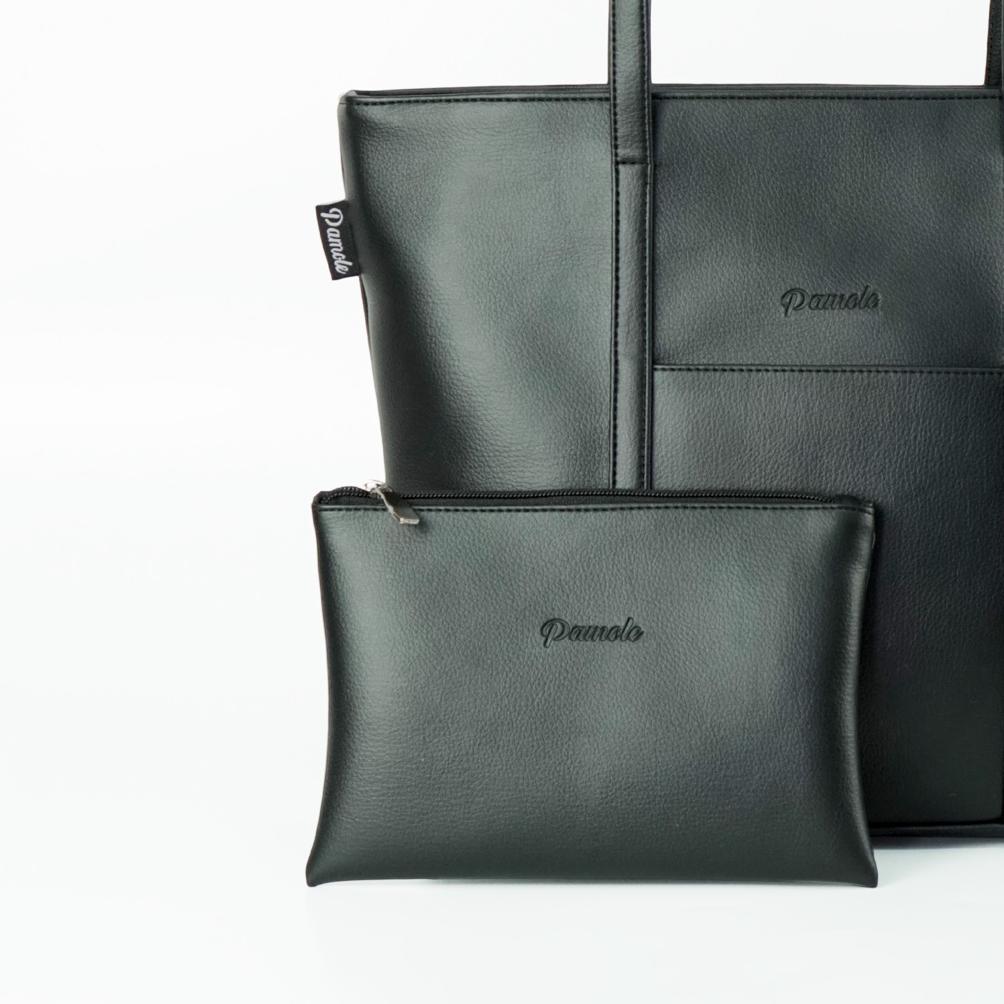 PROMO Pamole - Tote Bag Wanita Bahan Kulit Sintetis Penutup Resleting - Nessa Series