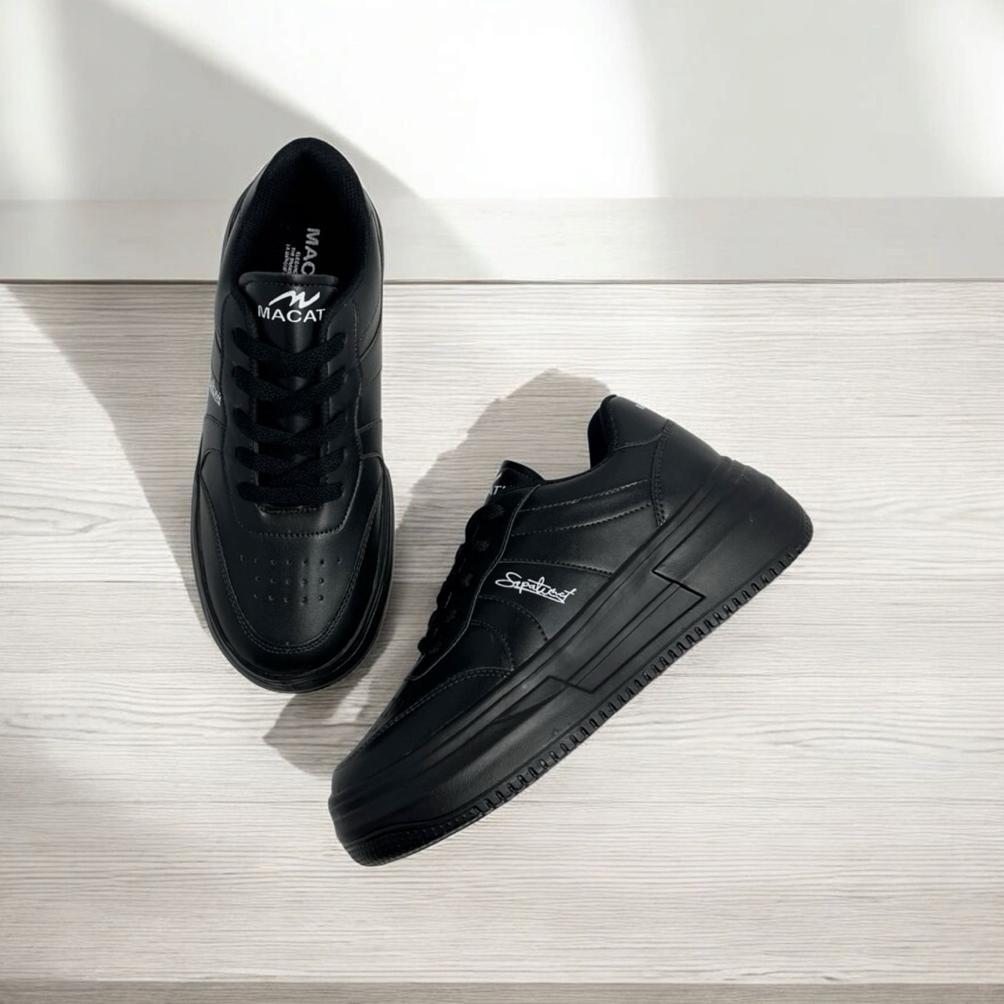 FREE ONGKIR MACATI SEPATU SNEAKERS HITAM PUTIH WANITA PRIA KOREAN STYLE TERBARU SEPATU SEKOLAH WANIT