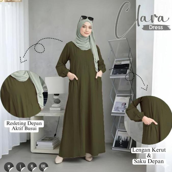 Murah  Gamis Dress Crinkle Airflow - Baju Gamis Wanita Modern Mewah Dan Elegan