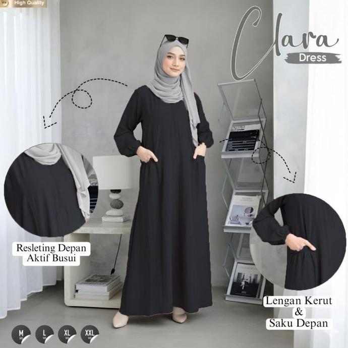 Promo  Gamis Dress Crinkle Airflow - Baju Gamis Wanita Modern Mewah Dan Elegan