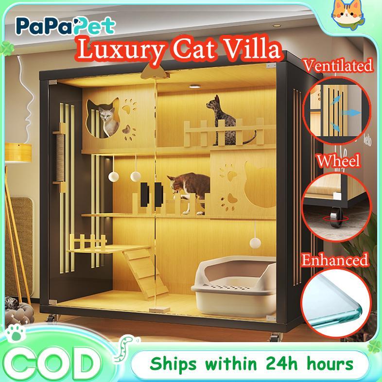 READYY GREENPETS Kandang rumah kucing tahan gores rumah kucing kayu rumah kucing vila kandang kucing