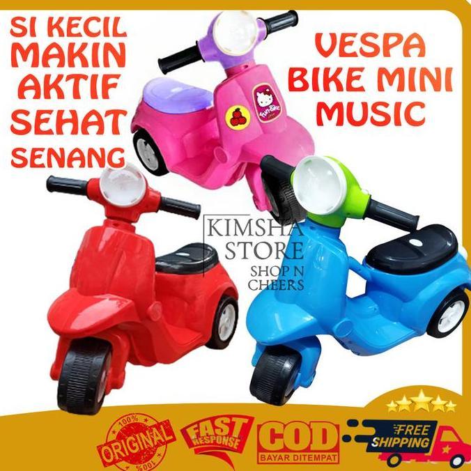 Promo Vespa Fun Bike Mini Mainan Scooter Roda Tiga 3 Sepeda Motor Anak Diskon