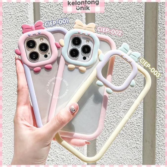 | 3D Cute Little Monster with Bow 2 in 1 Case/ Casing Kamera Pita - Softcase/ Casing HP for iPhone X