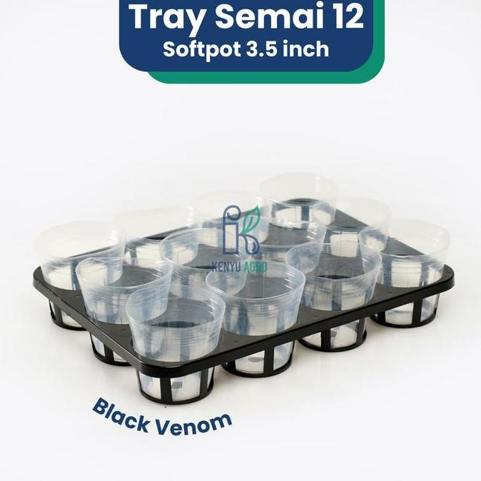 KENYUAGRO Paket Tray Semai + Softpot / Tray Semai + Pot Bulat 10 / Tray Bunga Anggrek