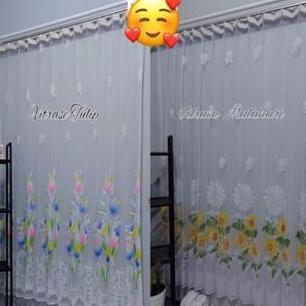 Impian- Vitras Plisket Gorden Ukuran 100X200 200X200 150X200 Motif Bunga