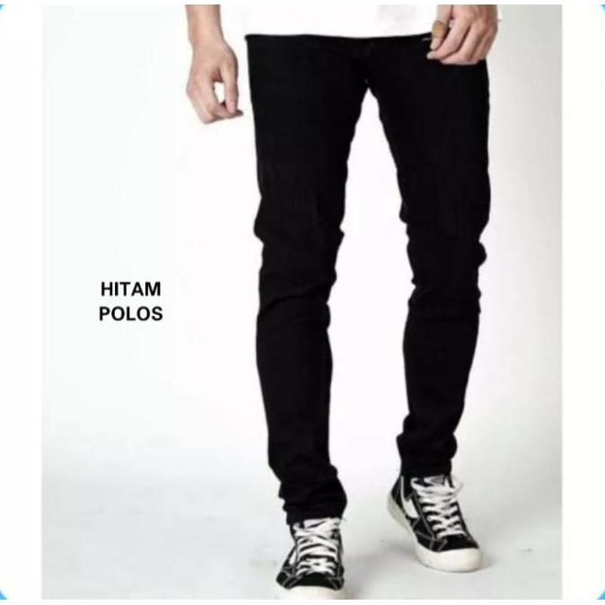 Larisyaa- Celana Pensil Pria Slimfit Hitam Terbaru-Ready Polos Dan Sobek //Celana Pria Pensil Kekini