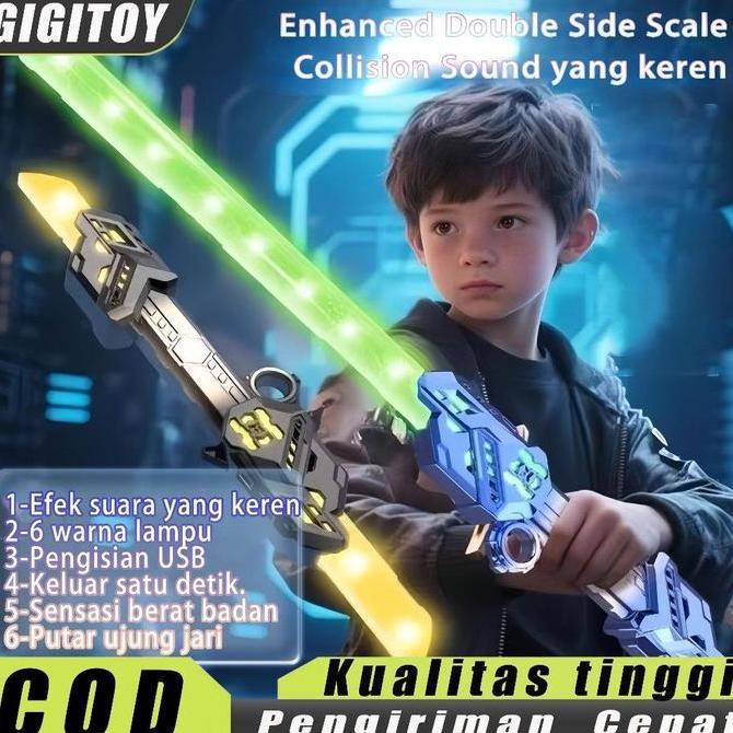 Playing- Gigitoy Mainan Lightsaber Star Wars 2In1 Cool Pedang 7 Warna Lampu /Mainan Anak-Anak Star W
