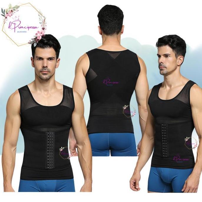 Lansungkirim- Ms041 Men Body Shaping - Kaos Dalam Pria - Korset Pria - Korset Cowok