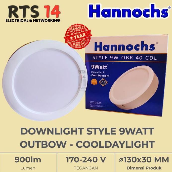 Ready stock Hannochs Downlight Outbow 9W Hannochs Style - Hannochs Lampu Downlight Outbow 9 Watt Han
