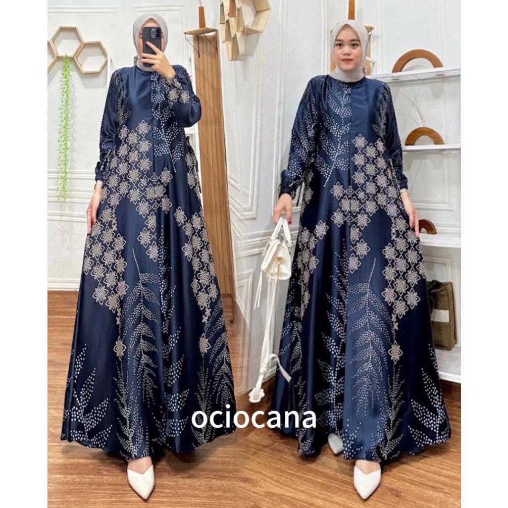 GAMIS MOTIF SILK/GAMIS MOTIF KIANA TERBARU/GAMIS DRESS  SILK PREMIUM