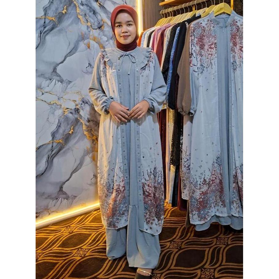 Cuci Gudang  Gamis Cringkle Mix Ceruty Digital Printing Gamis Terbaru Kekinian Cod