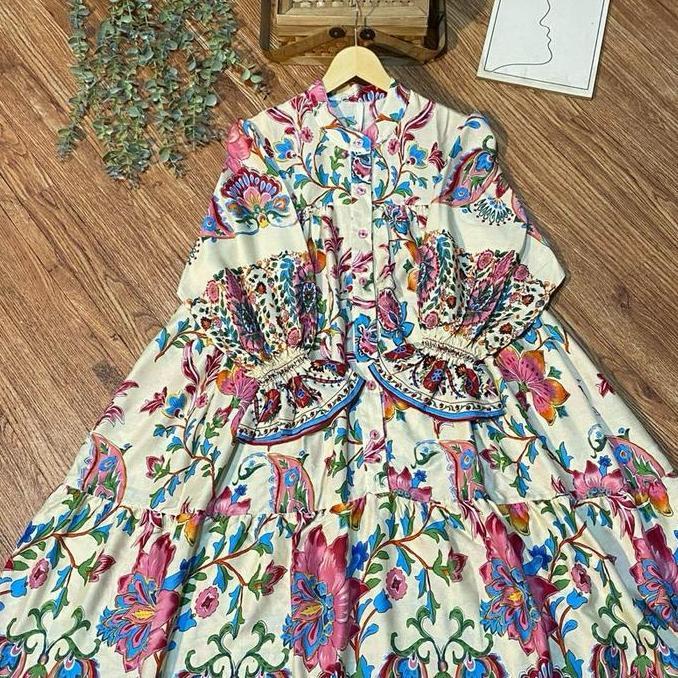 Gratis Ongkir Haura Gamis Rayon Premium | Gamis Lengan Balon Muslim Dress