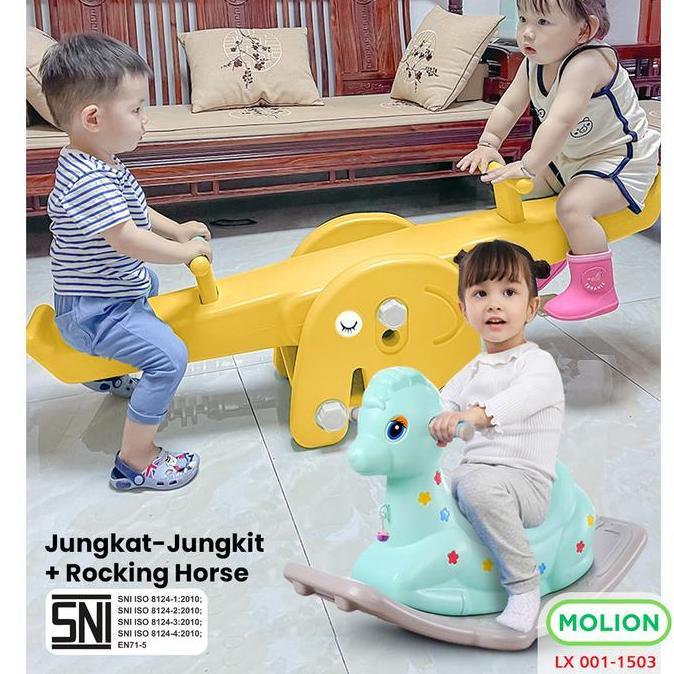 Jungkat Jungkit Prosotan Perosotan Kuda Kudaan Anak 4in1 Mainan Plastik Anak Anak Jungkat Jungkit 00
