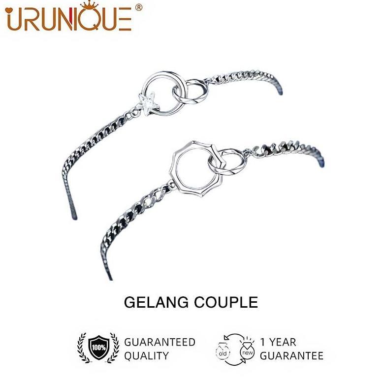 ITM Gelang couple Matahari dan bulan terhubung Gelang Pasangan gelang fashion gelang pria wanita adj