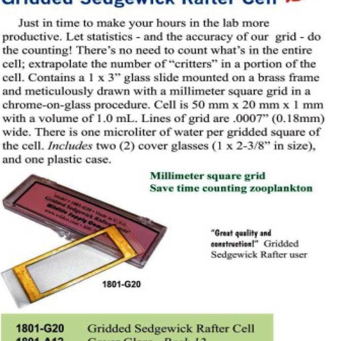 Grided Sedgewick Rafter Counting Cell (Ukur jumlah plankton)