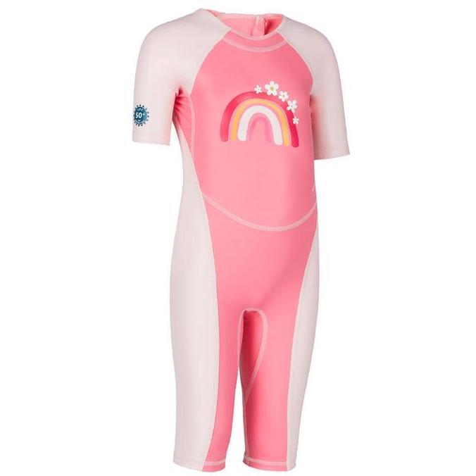 Decathlon Nabaiji Baju Renang Anak Anti-Uv Kloupi - Pink Motif Pelangi - 8790374