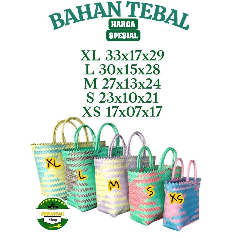 Readyy TAS ANYAMAN HAMPERS MURAH TAS ANYAMAN PLASTIK LURIK DAN GLOSSY TAS SOUVENIR  TAS ASUL ASUL TA