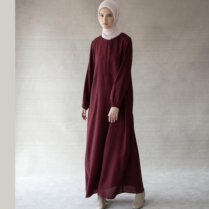 Sada Aska Label - Gamis dress wanita polos busui friendly putih hitam HM