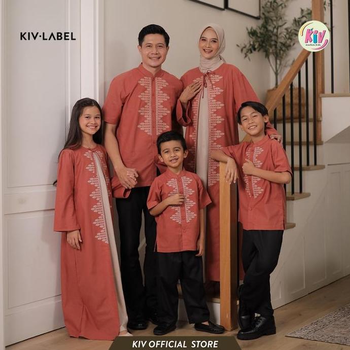 KIV Sarimbit Terracotta Gayatri Series Lebaran Baju Muslim Raya Keluarga Family Set Couple Gamis Pas
