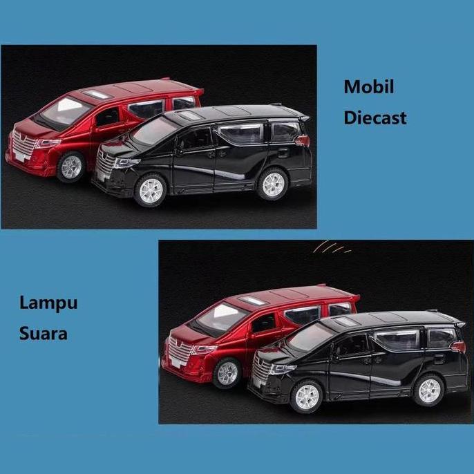 Promo Twh Skala 1:32 Mobil Toyota Alphard Miniatur Diecast Car Light Sound Pajangan Hadiah Kado Die 