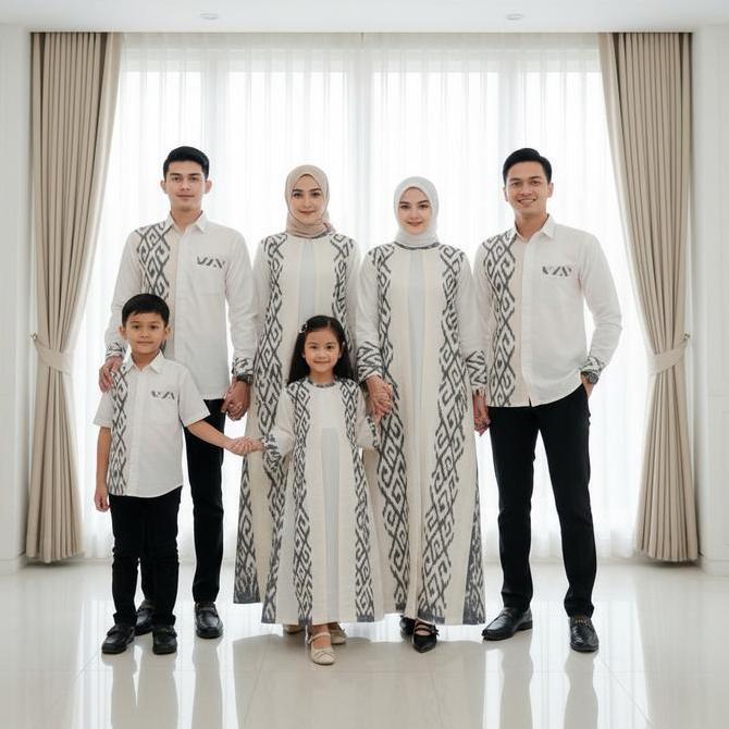 ALFISTORE-NADIA WHITE SERIES Baju Tenun Set Couple Batik Sarimbit Kondangan lebaran 2026 Dress Songk